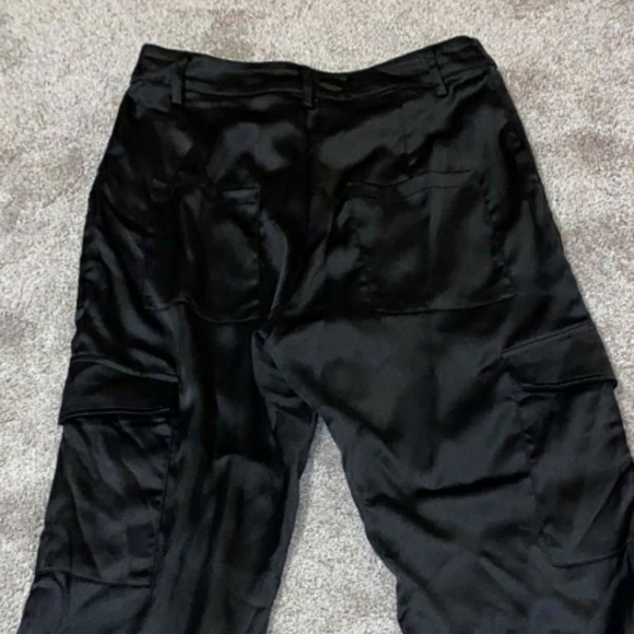 Aqua Satin Cargo Jogger Pants - Picture 10 of 13